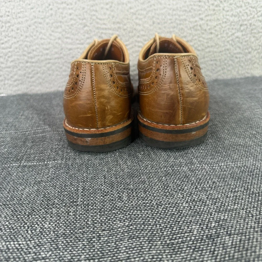 Allen Edmonds Strand Oxford Men 8.5 D Tan Leather Brogue Cap Toe Shoes 2005